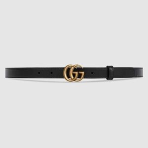 Gucci Leather Belt with Mini Double G Buckle